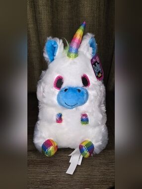 Rainbow Horn White Plush Unicorn Stuffed Animal